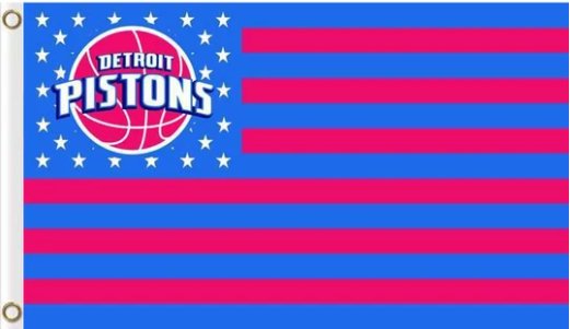 Detroit Pistons Star Flag 3X5Ft Polyester Banner USA Digital Print