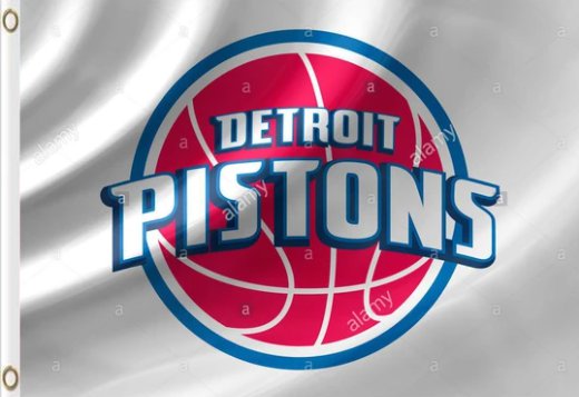 Detroit Pistons White Flag 3X5Ft Polyester Banner USA Digital Print