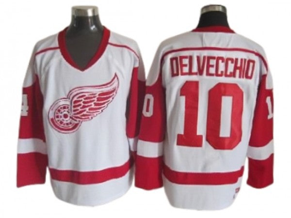 Detroit Red Wings #10 Alex Delvecchio 2002 Vintage CCM Jersey - White