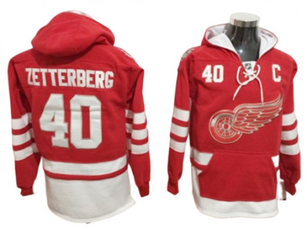 Detroit Red Wings #40 Henrik Zetterberg Hoodie - Red