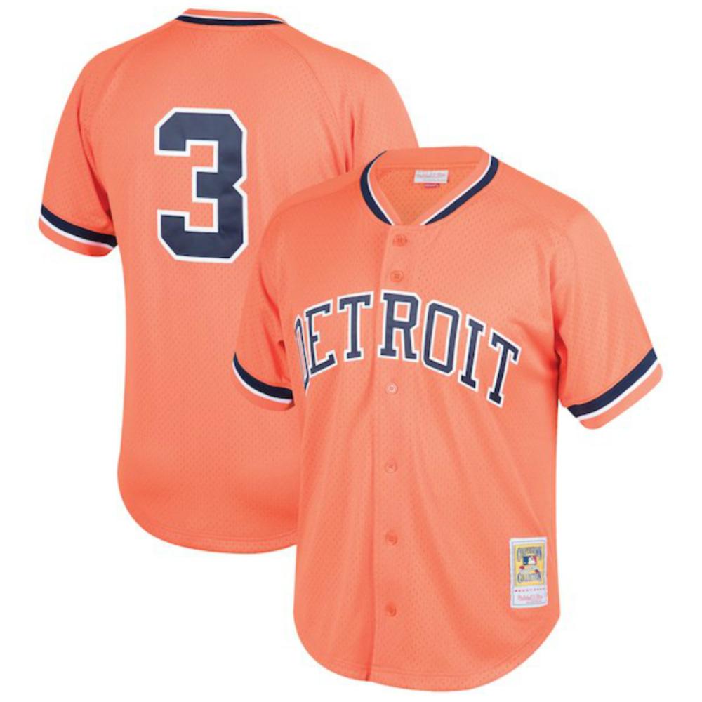 Detroit Tigers Alan Trammell Orange Throwback Mesh Jersey