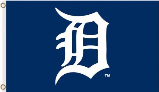 Detroit Tigers Baseball Club White-Blue Flag 3X5Ft Banner USA Polyester with Brass Grommets