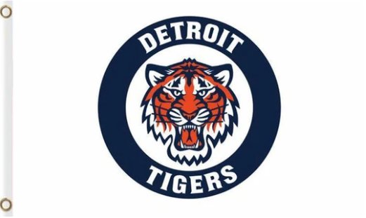Detroit Tigers Baseball Club White Flag 3X5Ft Banner USA Polyester with Brass Grommets