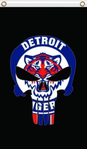 Detroit Tigers Black Flag 3X5Ft Banner USA Polyester with Brass Grommets