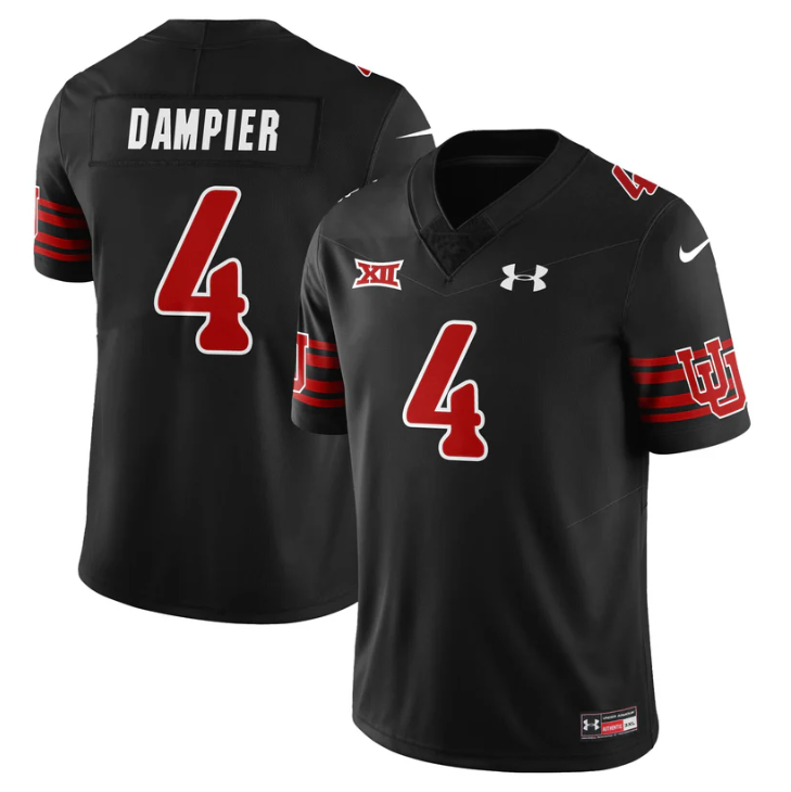 Devon Dampier Jersey #4 Utah Football 2025 Dark Mode Limited Stitched