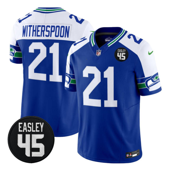 Devon Witherspoon Jersey #21 Kenny Easley Memorial Patch Limited Stitched