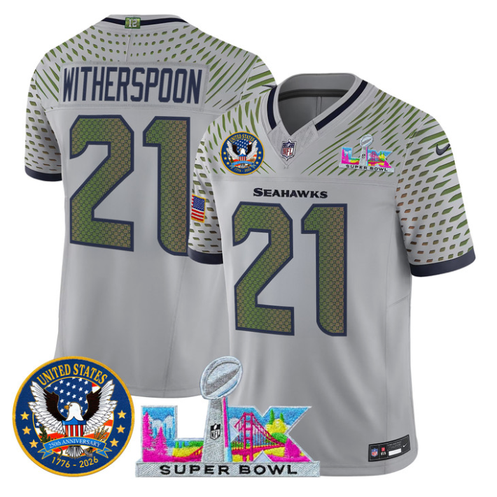 Devon Witherspoon Jersey #21 Super Bowl LX United States 250th Stitched