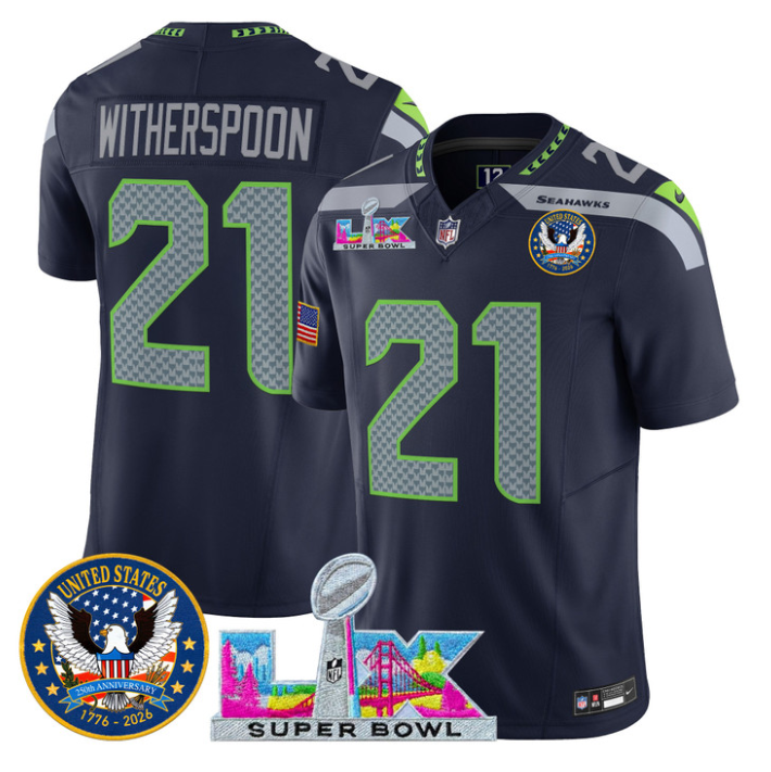 Devon Witherspoon Jersey #21 Super Bowl LX United States 250th Stitched