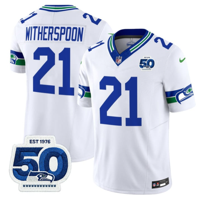 Devon Witherspoon Jersey #21 Throwback 50th Anniversary Patch Stitched