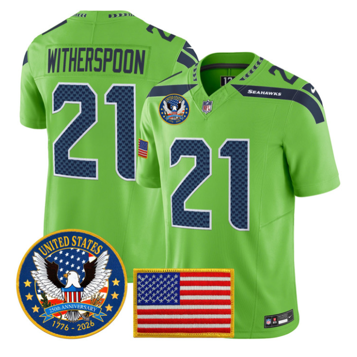 Devon Witherspoon Jersey #21 United States 250th Anniversary Patch Stitched