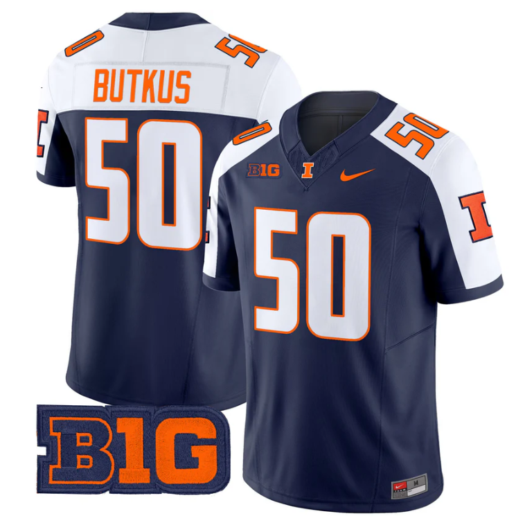 Dick Butkus Jersey #50 Illinois Fighting Illini 2025 Vapor Stitched