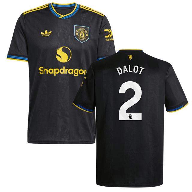 Diogo Dalot 2 Manchester United 2025-26 Third Match Jersey – Black