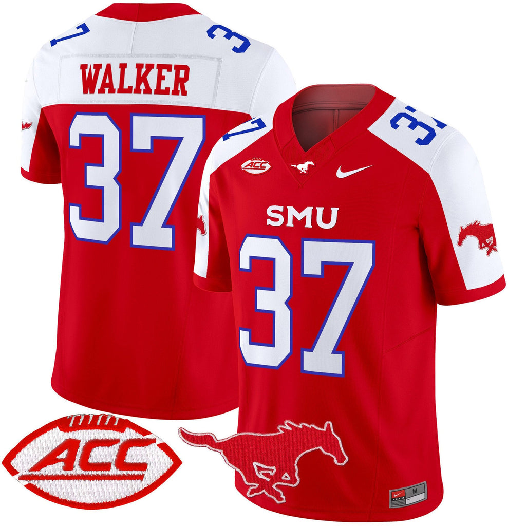 Doak Walker Jersey #37 SMU Mustangs 2025 Vapor Limited Stitched Red Alter