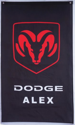 Dodge Alex Flag 3X5 Ft Polyester Banner USA 90x150cm