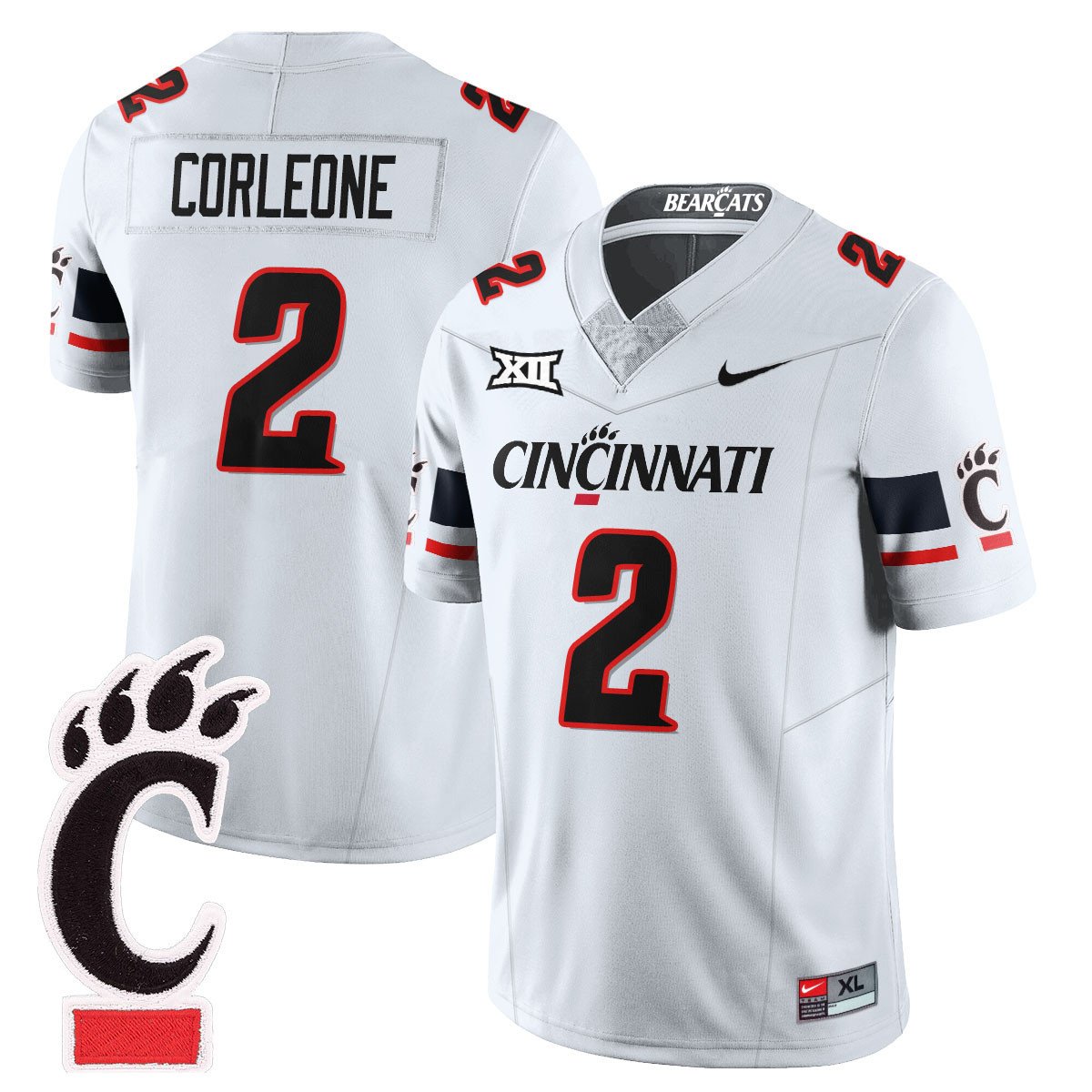 Dontay Corleone Jersey #2 Cincinnati Bearcats Football 2025 Stitched White