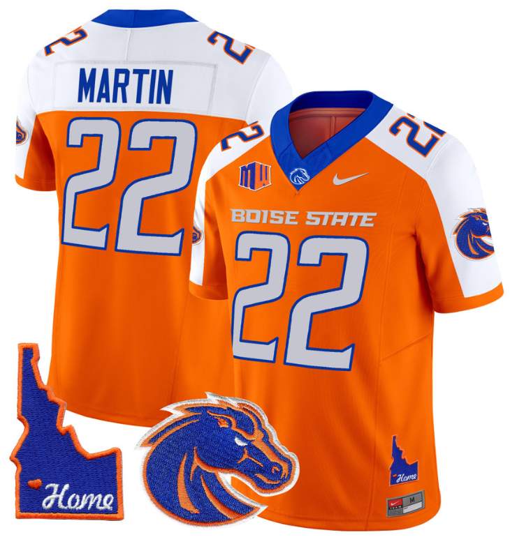 Doug Martin Jersey #22 Boise State Broncos 2024 Home Patch Vapor Football Royal Alternate