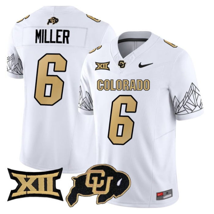 Drelon Miller Jersey #6 Colorado Buffaloes 2025 Limited V2 Stitched White