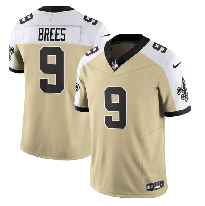 Drew Brees Jersey #9 Alternate Vapor Limited Football All Stitched Gold Alter