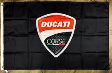 Ducati Black Flag 3X5 Ft Polyester Banner USA 90x150cm