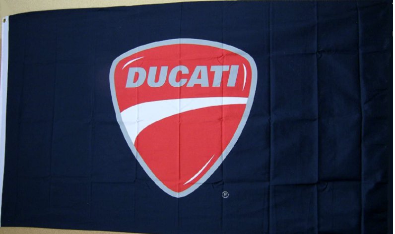 Ducati Black Logo Flag 3X5 Ft Polyester Banner USA 90x150cm