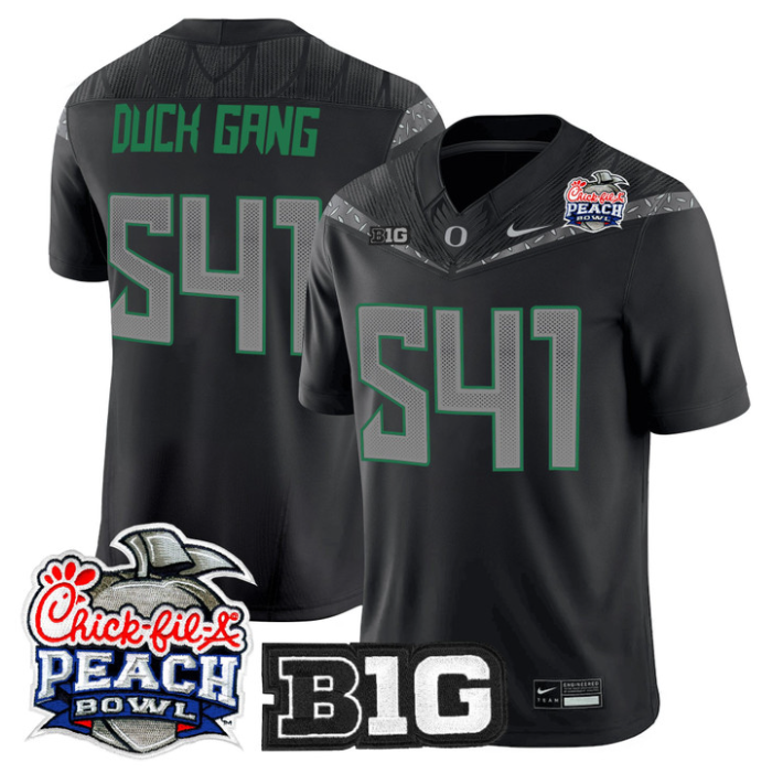 Duck Gang Jersey #541 Oregon Ducks 2026 Peach Bowl Patch Stitched