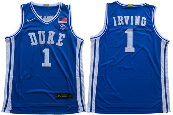 Duke Blue Devils #1 Irving Basketball NCAA Basketball Jersey Blue