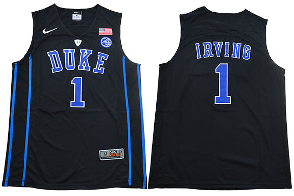 Duke Blue Devils #1 Kyrie Irving Basketball NCAA Basketball Jersey Black V-neck