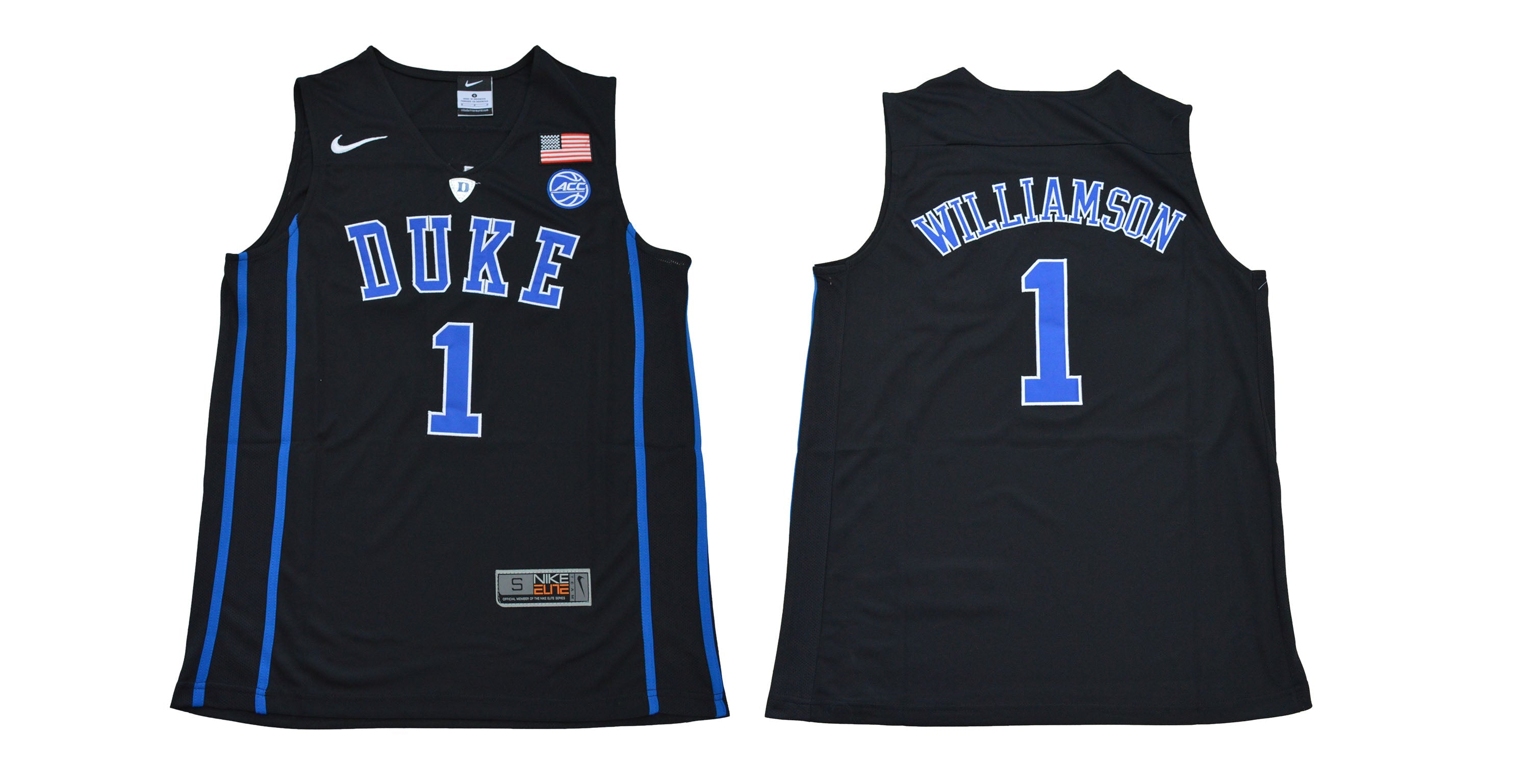 Duke Blue Devils #1 Williamson Basketball NCAA Basketball Jersey Black