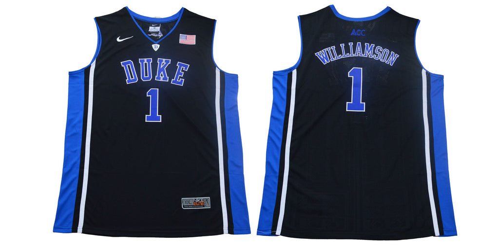 Duke Blue Devils #1 Williamson Basketball NCAA Basketball Jersey Black Elite