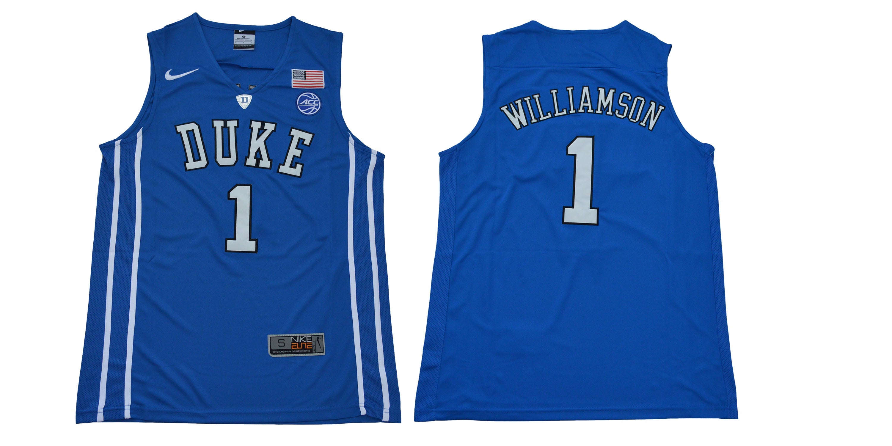 Duke Blue Devils #1 Williamson Basketball NCAA Basketball Jersey Blue