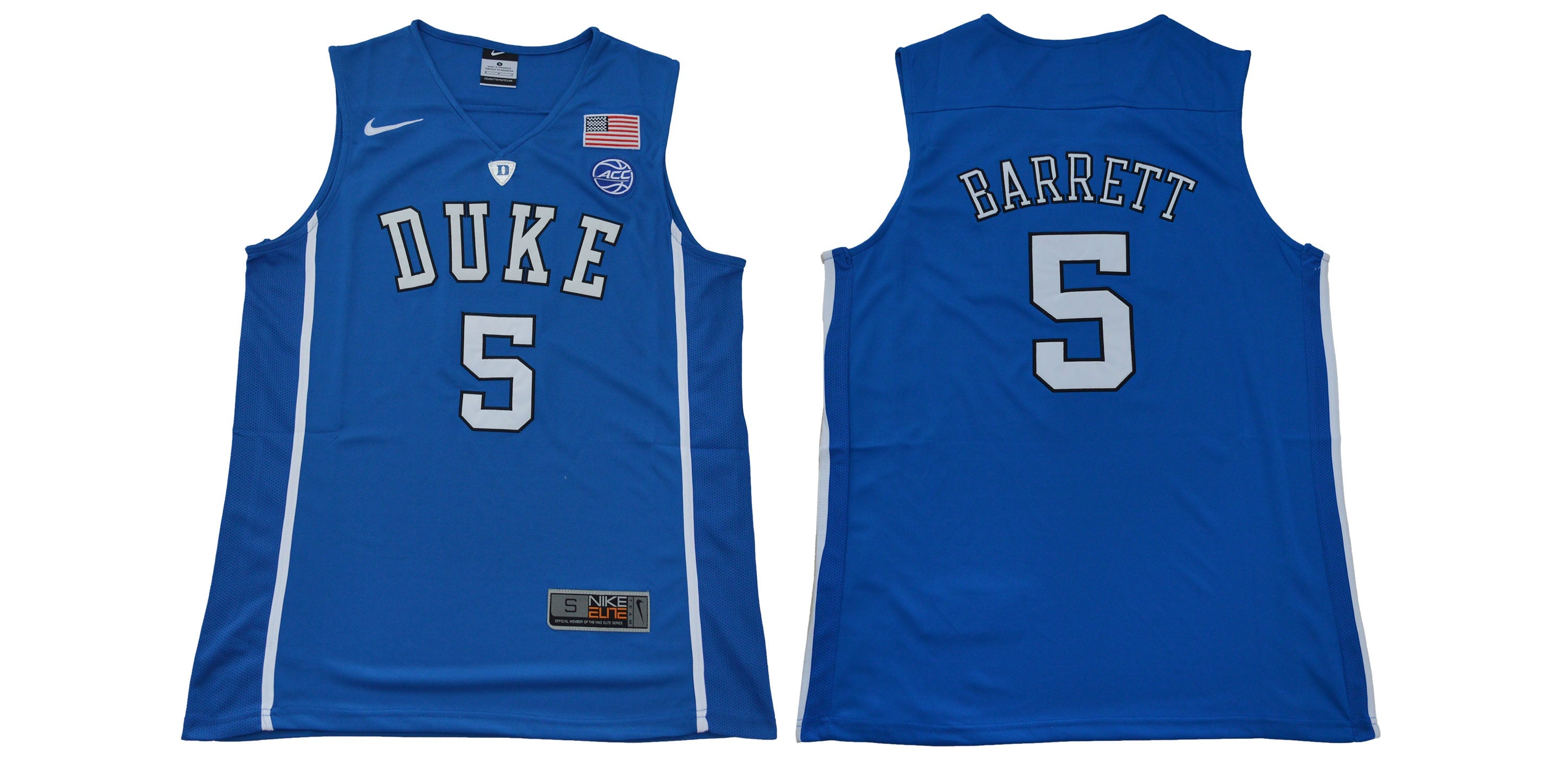 Duke Blue Devils #5 Barrett Basketball NCAA Basketball Jersey Blue