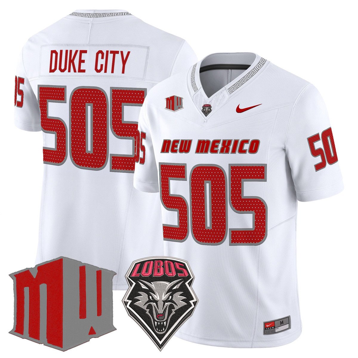 Duke City Jersey #505 New Mexico Lobos 2025 Vapor Limited Stitched White