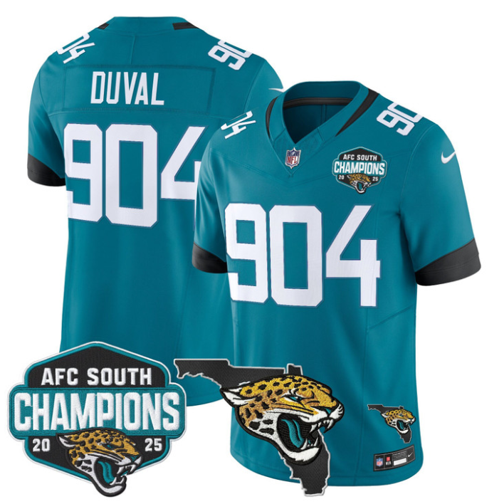 Duval Jersey #904 AFC South Division Champions 2025 Florida Stitched Teal
