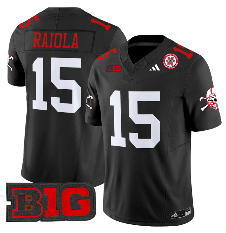 Dylan Raiola Jersey #15 Nebraska Cornhuskers 2024 Vapor V2 Football Black