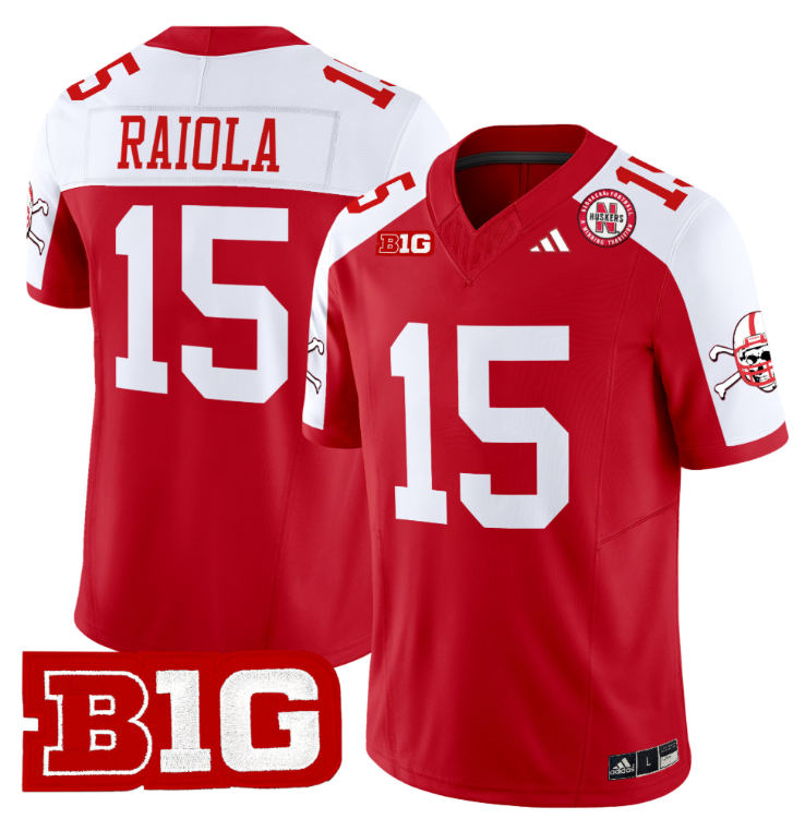 Dylan Raiola Jersey #15 Nebraska Cornhuskers 2024 Vapor V2 Football Red Alternate