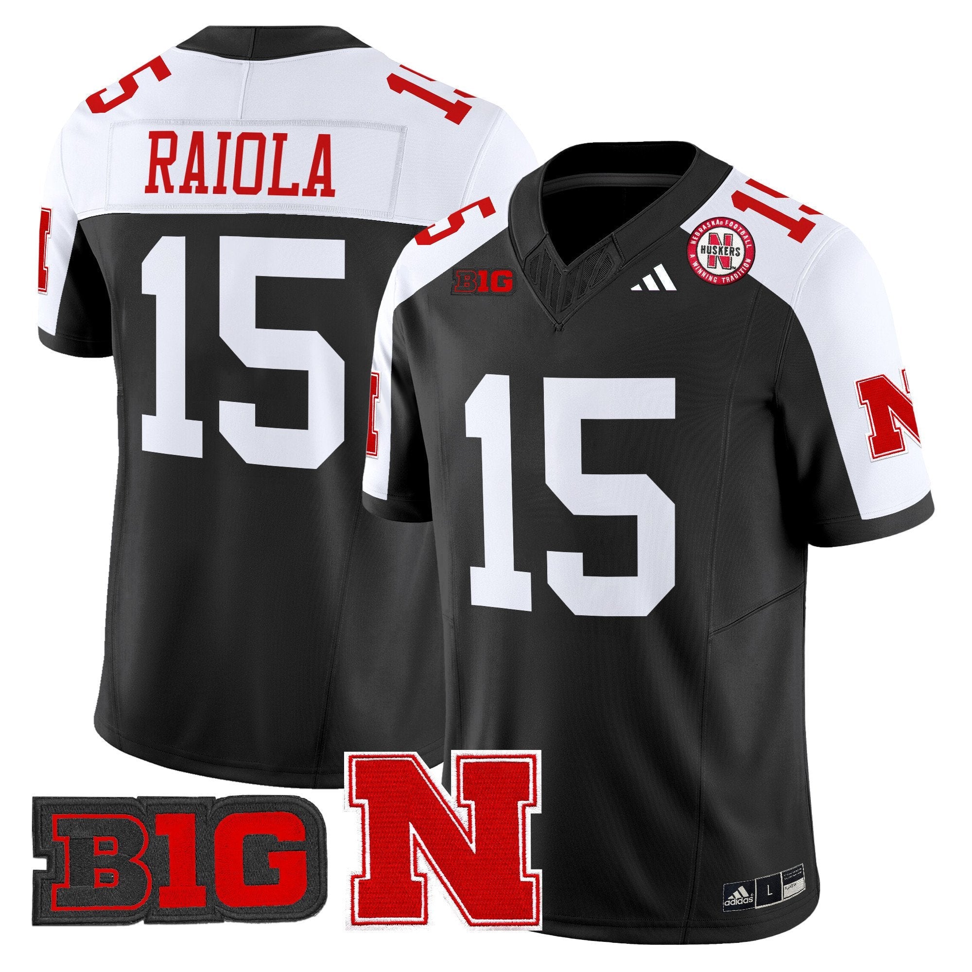 Dylan Raiola Jersey #15 Nebraska Cornhuskers 2025 Stitched Black Alternate