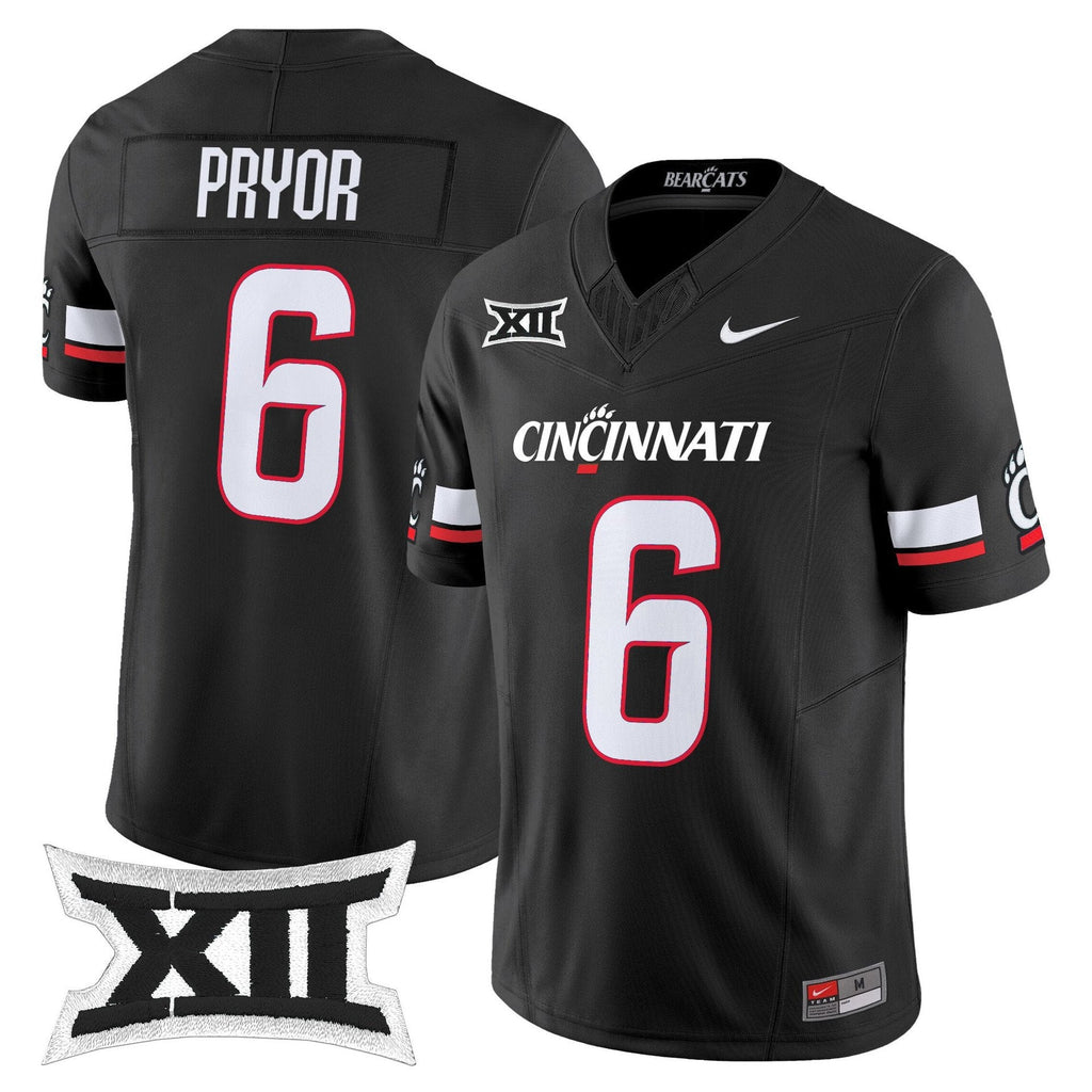 Evan Pryor Jersey #6 Cincinnati Bearcats 2025 Vapor Limited Stitched Black