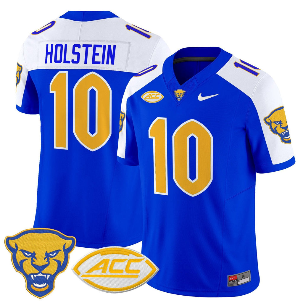 Eli Holstein Jersey #10 Pittsburgh Panthers 2025 Limited Stitched Royal Alter