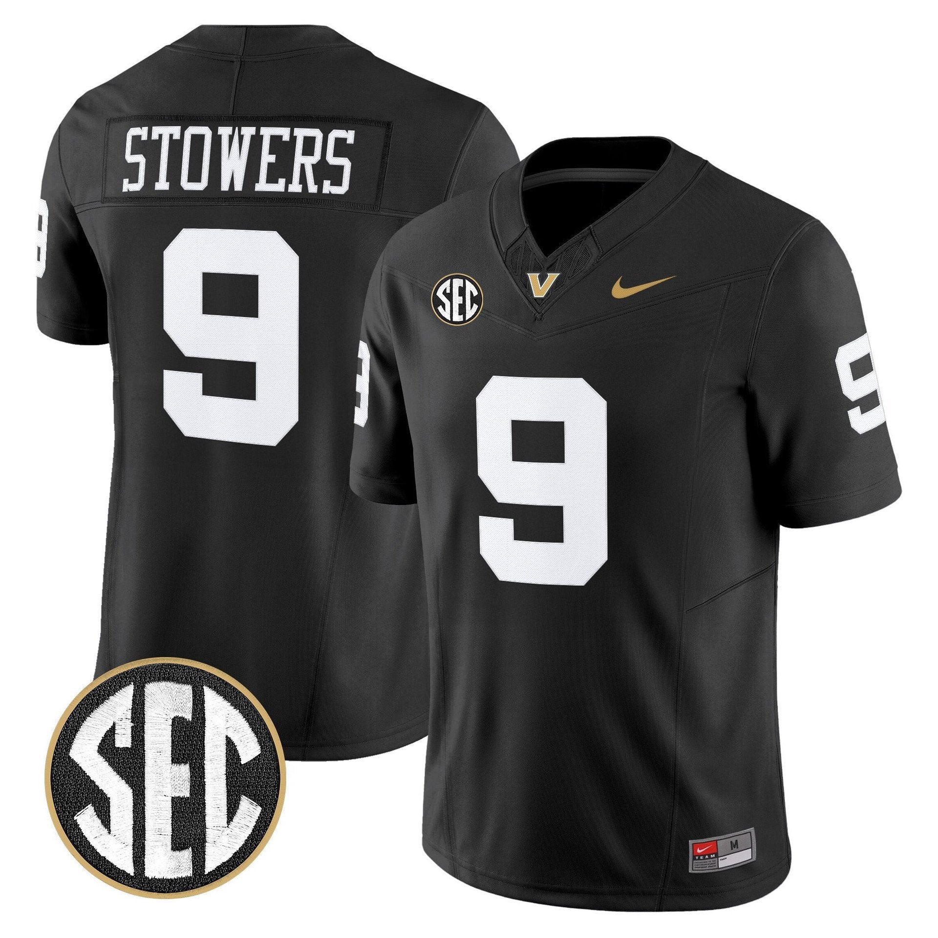 Eli Stowers Jersey #9 Vanderbilt Commodores 2025 Limited Stitched Black