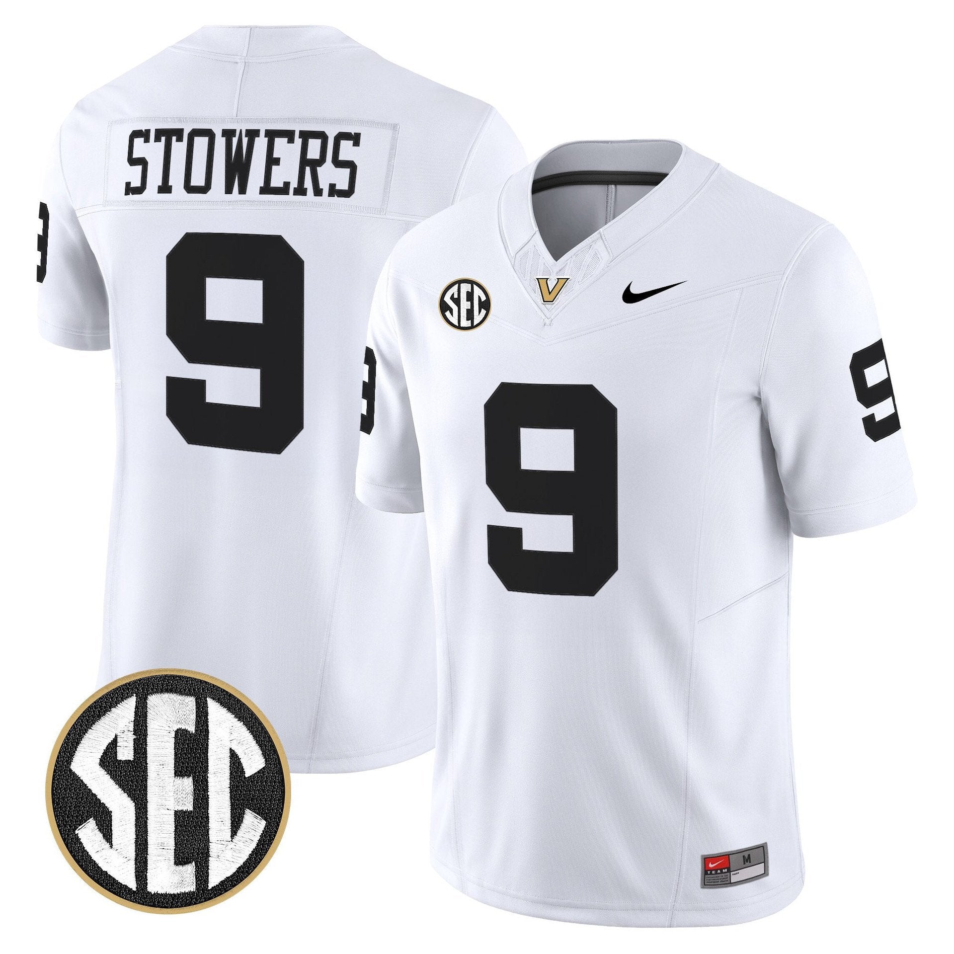 Eli Stowers Jersey #9 Vanderbilt Commodores 2025 Limited Stitched White
