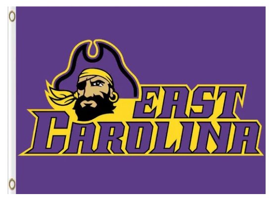 East Carolina Pirates Club USA Sport Flag 3X5ft Banner USA Polyester with 2 Brass Grommets