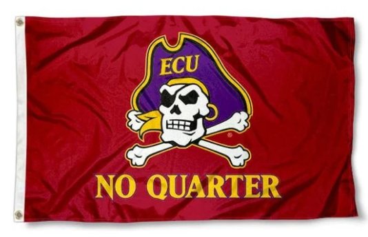 East Carolina Pirates Red Flag 3X5ft Banner USA Polyester with 2 Brass Grommets