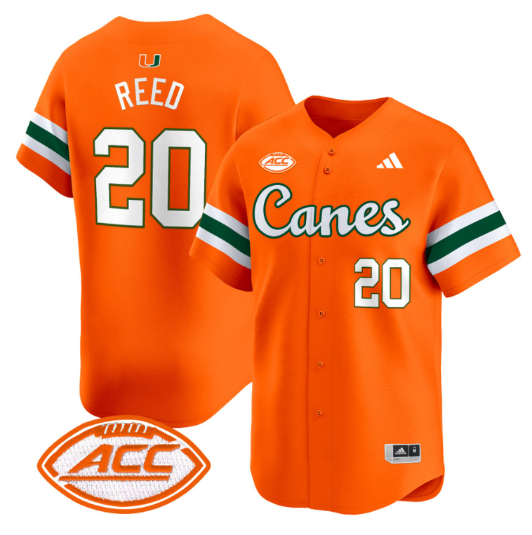 Ed Reed Jersey #20 Miami Hurricanes 2024 Baseball V2 Stitched Orange