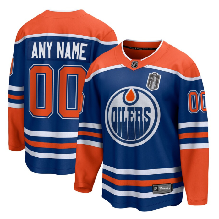 Edmonton Oilers 2025 Stanley Cup Final Home Breakaway Custom Men Jersey Royal
