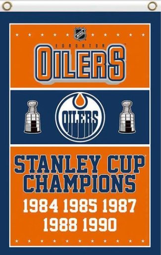 Edmonton Oilers Champions Flag 3X5Ft Polyester Digital Print Banner USA