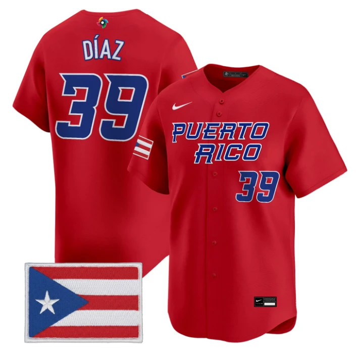 Edwin Díaz Jersey #39 Puerto Rico World Baseball Classic 2026 Stitched
