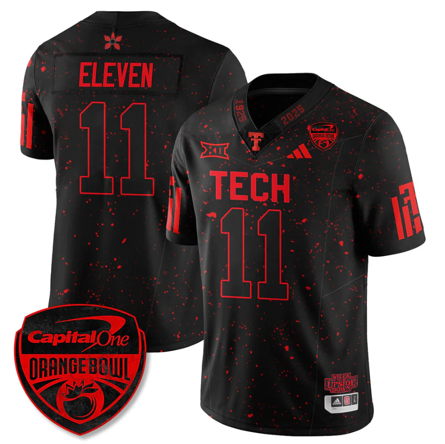 Eleven Jersey #11 Texas Tech Red Raiders Stranger Things Orange Bowl Stitched