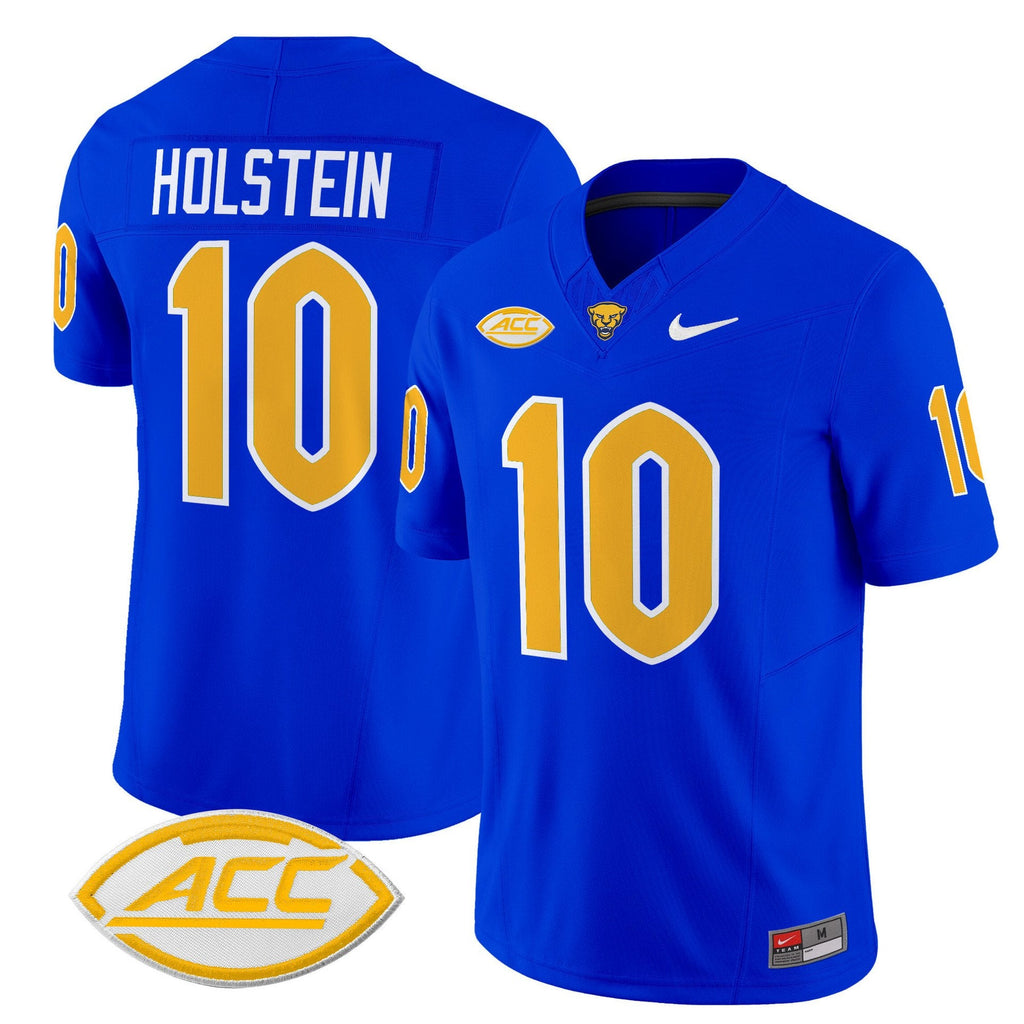 Eli Holstein Jersey #10 Pittsburgh Panthers 2025 Limited Stitched Royal