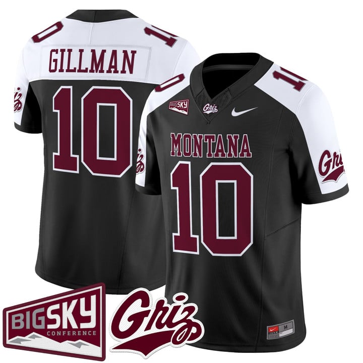 Eli Gillman Jersey #10 Montana Grizzlies 2025 Vapor Limited Stitched Black Alter