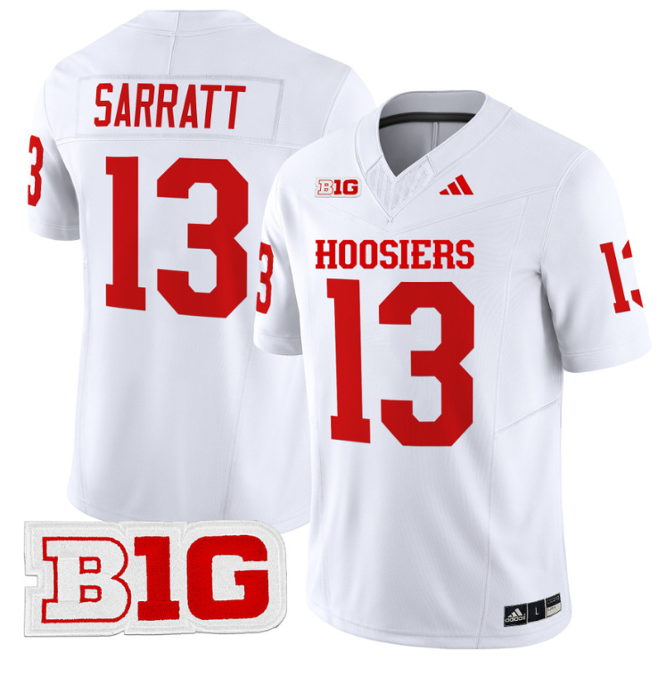 Elijah Sarratt Jersey #13 Indiana Hoosiers Vapor Limited Football White